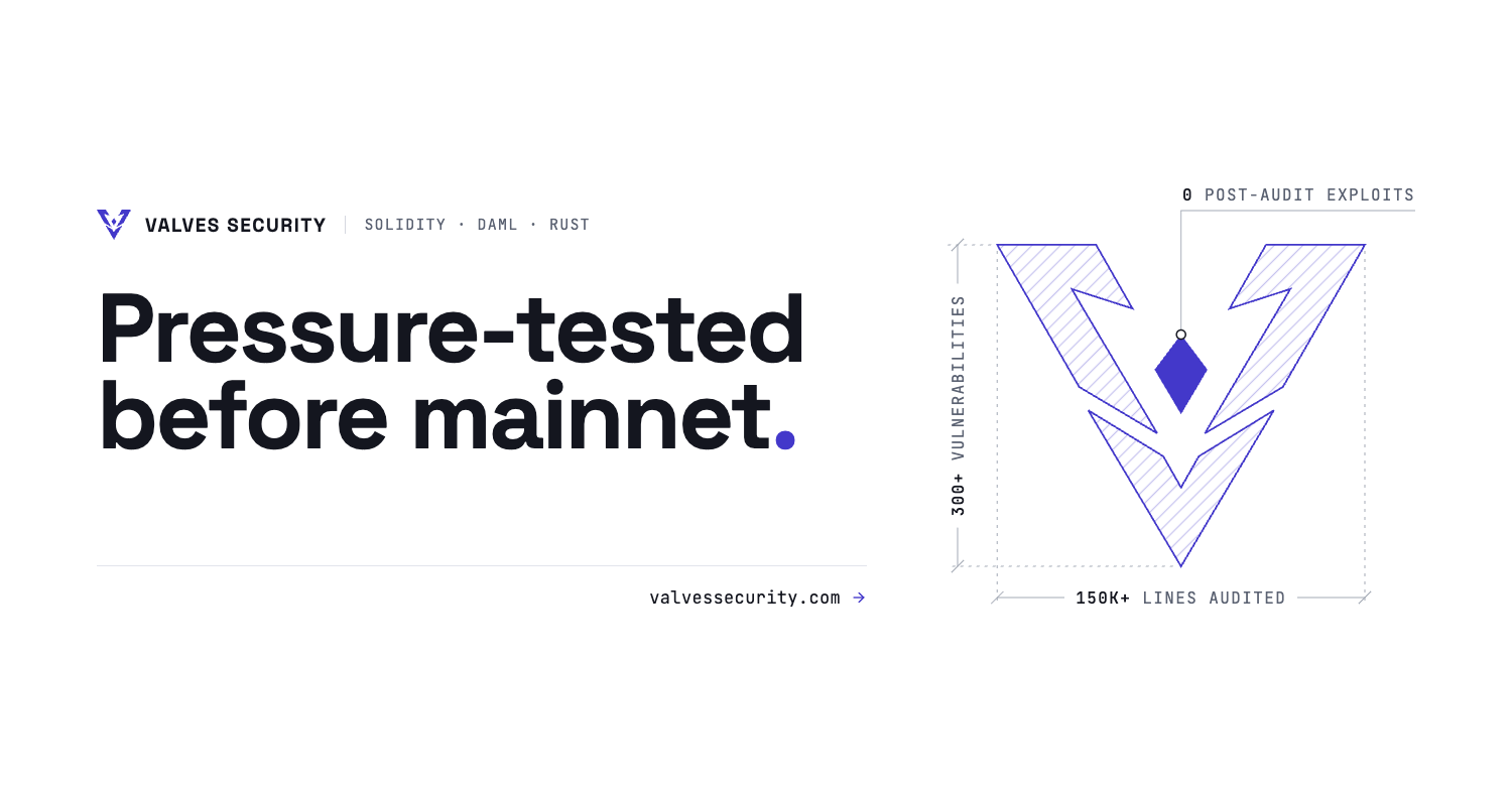 Valves Security social banner: Pressure-tested before mainnet
